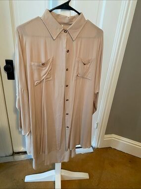 100 cotton long cover up shirt